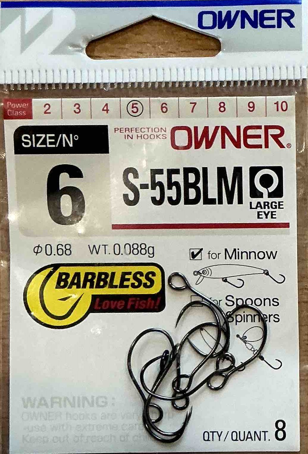 Рыболовный крючок OWNER SINGLE HOOK S-55BLM