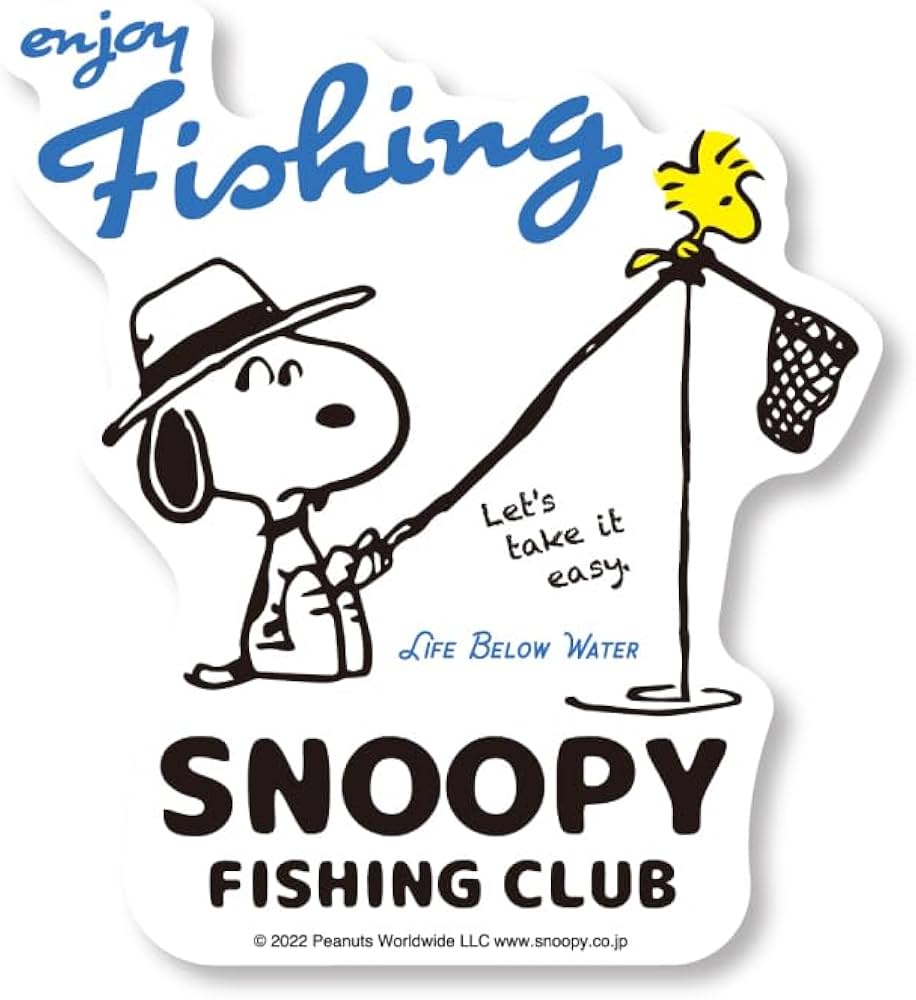 Наклейки PEANUTS SNOOPY FISHING