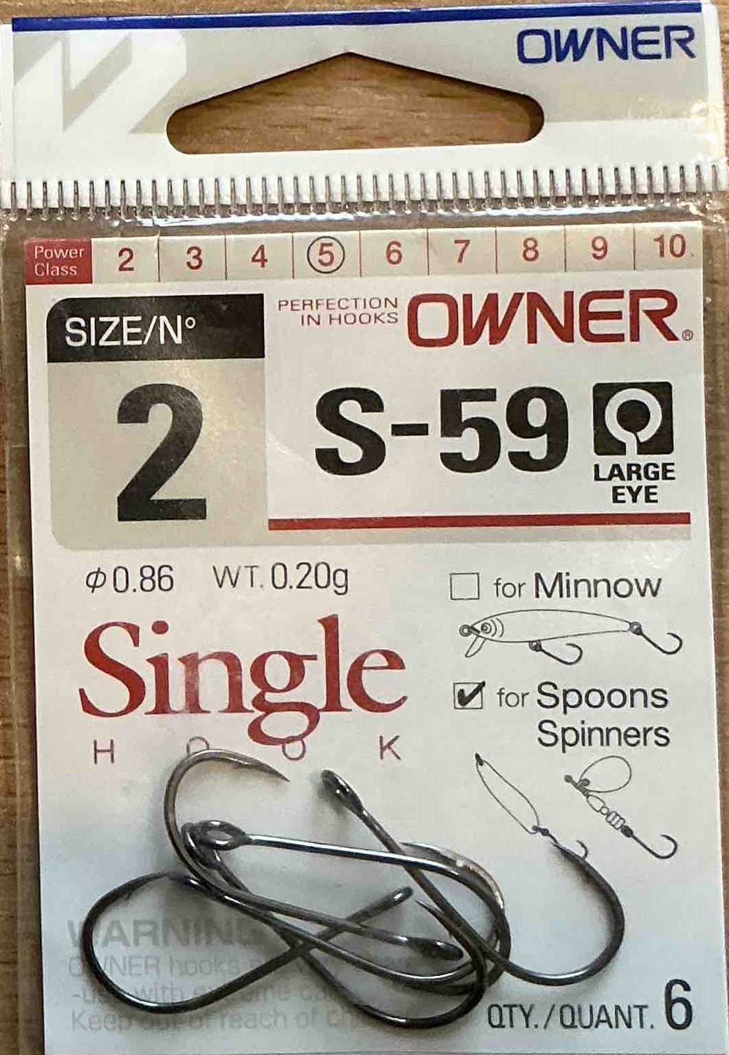 Рыболовный крючок OWNER SINGLE HOOK S-59
