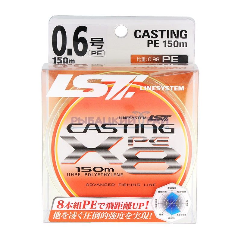 Плетеный шнур LINE SYSTEM CASTING PE X8