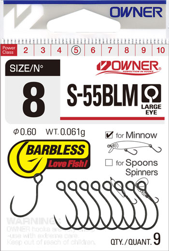 Рыболовный крючок OWNER SINGLE HOOK S-55BLM